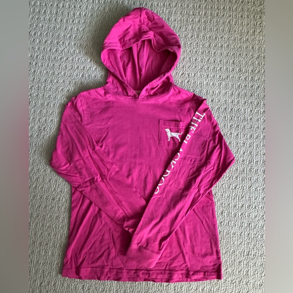 The Black Dog Fuchsia lightweight hooded Sweatshirt